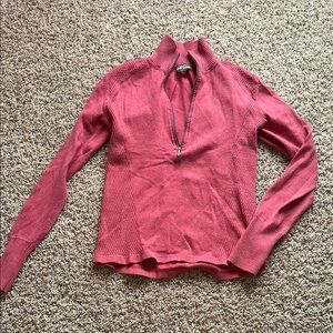 Eddie Bauer Burgundy Quarter-Zip Sweater